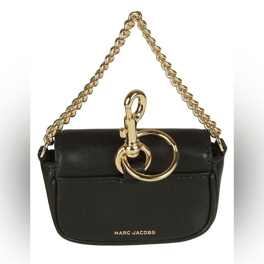 Marc Jacobs Mini Black Leather Crossbody with Gold Chain - Picture 2 of 10